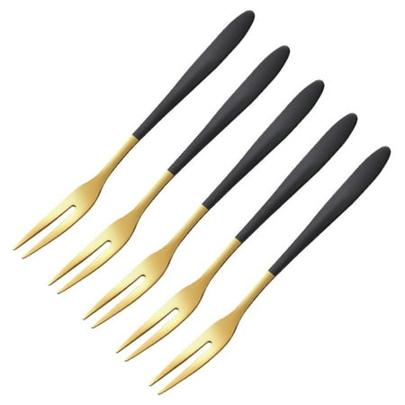 

5Pcs Fruit fork Cutlery Set Luxury Stainless Steel Gold Cake Dessert forks Lovely fork Used for Party Snail fork Restaurant C