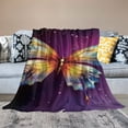thumbnail image 2 of Fenyluxe Butterfly Blanket for Women Girls Soft Warm Purple Butterfly Stuff Decor Throw Blanket Cozy Butterfly Animal Lightweight Flannel Gifts Blankets for Kids Adults 50x60in, 2 of 6