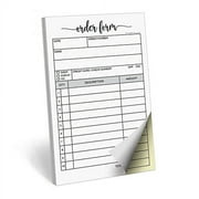 321Done Order Form Pad,  3.4x5.5 Handheld 2-Part Carbonless,  Made in USA, Carbon  Duplicate Copy Sales Receipt  Form, Invoice Booklet, Cute  for Small Boutique Business  (50 Sets) White/Yellow