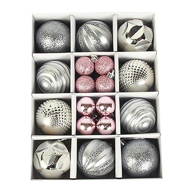 Adorno de bolas navideñas: bolas navideñas irregulares irrompibles de 60 mm/30 mm (26 piezas)