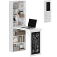 thumbnail image 1 of HOMCOM Convertible Desk with Blackboard & Shelf Multi-Function Table, White, 1 of 10