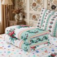 thumbnail image 5 of Manfei Botanical Flower Rose Zipper Full Size Comforter Sets with Fitted Sheet and 2 Pillowcases,Spring Garden Zipper Bedding Set,Reversible, 5 of 7