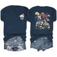 thumbnail image 2 of Blouses pour Femmes, Shorts pour Femmes, Petites Blouses à Fleurs Imprimées Manches Courtes Col Rond, Hauts d'Été pour Femmes, 2 of 9