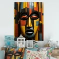 thumbnail image 3 of Designart "Tribal Mask African Kente II" African Tribal Metal Wall Art, 3 of 6