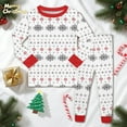 thumbnail image 2 of XDZJLR Kids Christmas Loungewear Boys Themed Long Sleeve With Festive Print Holiday Family Soft Two Piece Kids Xmas Pjs Red 7T, 2 of 3