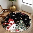thumbnail image 2 of Round Rug 5Ft Washable Non-Slip, Black Christmas Circle Area Rugs for Living Room Bedroom, Snowman Xmas Tree Coastal Snowflake Starfish Indoor Floor Mats Carpet Runner for Home Decor Aesthetic, 2 of 8