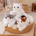 thumbnail image 5 of Kripyery Simulation Cat Doll 3D Eyes Prone Posture Kitten Doll Soft Fluffy Plushies Companion Sleep Pillow Stuffed Animal Doll Ornament Plush Toy Birthday Gift, 5 of 8