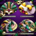 thumbnail image 4 of Feathered Masquerade Banner Jeweled Venetian Display Golden Ornate Purple Gemstones Carnival Backdrop for Masquerade Party Carnival Celebration Ball Event, 4 of 9