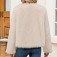 thumbnail image 7 of Womens Faux Fur Coat 2026 Winter Long Sleeve Open Front Shaggy Furry Warm Fluffy Parka Short Jacket Outwear, 7 of 7