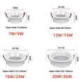 thumbnail image 4 of Focos LED COB antideslumbrantes redondos empotrados regulables de 7 W, 9 W, 12 W y 15 W para techo, iluminación de centros comerciales y oficinas, 4 of 5