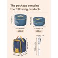 thumbnail image 1 of Bento Lunch Box Set, Portable Keep Warm Lunch Container With Insulated Bag, 18/8 Stainless Steel Thermal Food Container Blue 1000ml, 1 of 6