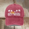 thumbnail image 2 of HNMKIU Tree Print Classic Adjustable Unisex Casual Denim Baseball Hat 03_Red,One Size, 2 of 6