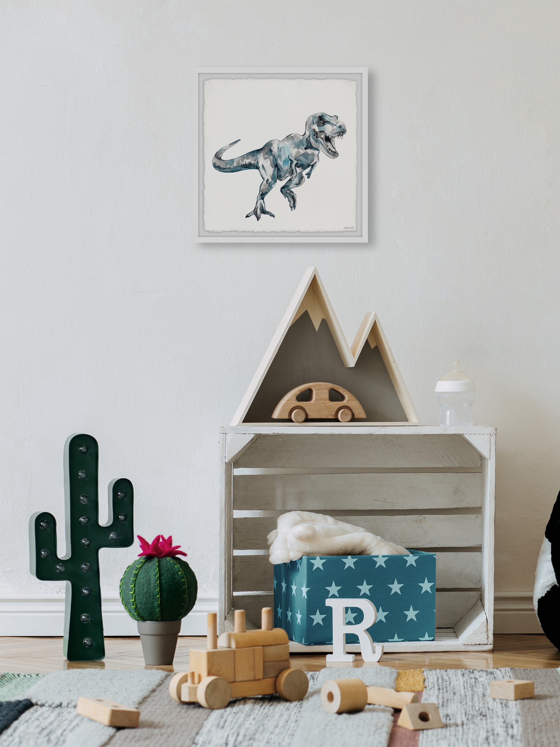 Marmont Hill T-Rex Printed Dinosaurs Framed Art Print, 18" x 18"