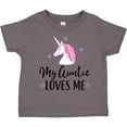 thumbnail image 3 of Inktastic My Auntie Loves Me Unicorn Girls Toddler T-Shirt, 3 of 5