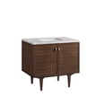 thumbnail image 3 of James Martin Vanities 36" Single Vanity, Mid-Century Walnut w/ 3 CM Eternal Jasmine Pearl Top, 3 of 12