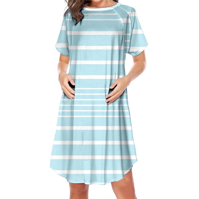 Robe pour Femmes Pyjamas pour Femmes Fermeture Éclair Latérale Allaitement Maternité Imprimé Manches Courtes Col Rond Robe pour Femmes Enceintes Pyjamas Décontractés Robe Décontractée pour Femmes Pantalons de Robe pour Femmes