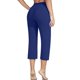 thumbnail image 4 of pantalón elástico de cintura alta 3/4 para mujer pantalones de pierna capris anchos con ajuste activo casual pantalones con bolsillos azul / l, 4 of 4