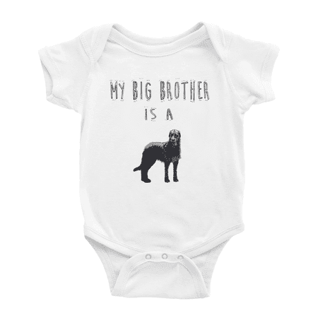 

My Big Brother Is A Irish Wolfhound Dog Funny Announcement Baby Bodysuit Unisex
