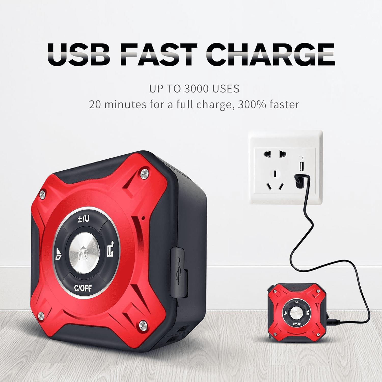 5 in 1 Laser Tape Measure with Level | 196ft/60M Laser Distance Meter Display On Backlit LCD Screen with 16ft/5m AutoLock Measuring Tape | Ft/Inch/Fractions/M/mm (Red 2in1 Laser)