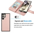 thumbnail image 5 of For Samsung S24 Ultra 2024 Case, Samsung Galaxy S24 Ultra 5G Wallet Case, Tiflook PU Leather Card Holder Flip Cover [Detachable Magnetic] Pink, 5 of 6