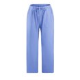 thumbnail image 2 of Gibobby pantalones de vestir mujer cintura alta Pantalones casuales de pierna ancha para mujer con bolsillos Pantalones sueltos ligeros de talle ajustables con de corbata (Aqua, XXXL), 2 of 5
