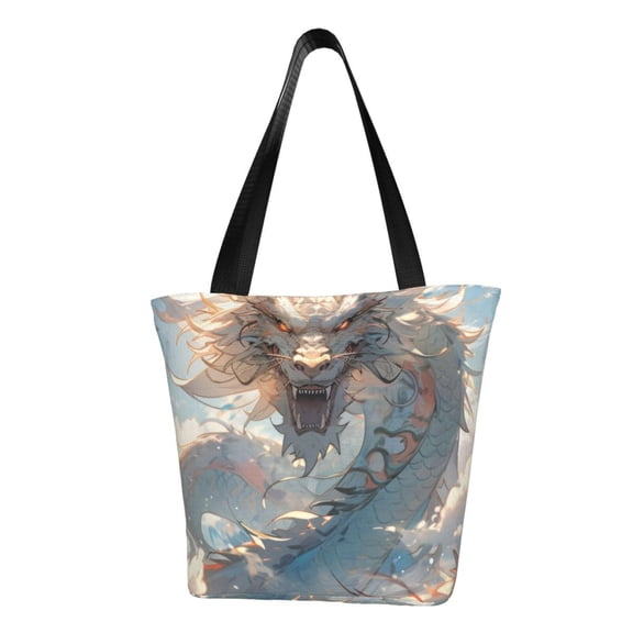 Sikiie Cool Cloud White Dragon Shoulder Bag Casual Hobo Crossbody Tote Bag for Women and Men Large Purse Messenger Bag Travel Work