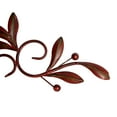 thumbnail image 5 of DecMode Red Metal Leaf Wall Decor with Scrolled Vine, 5 of 9