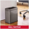 thumbnail image 3 of Rubbermaid Stainless Steel Wastebasket, Slim Open-Top Bin, 2.6 Gallons, Charcoal, 3 of 5