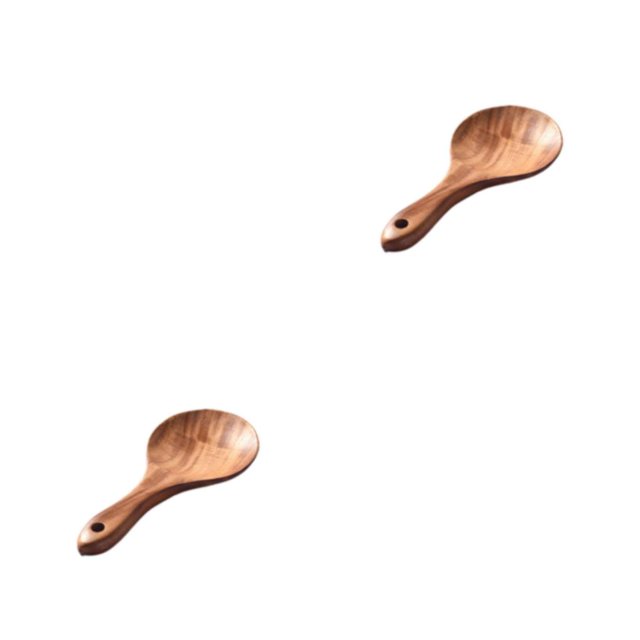 Utensilios de cocina Yuarrent marrón 2Conjunto Cuchara de arroz pequeña