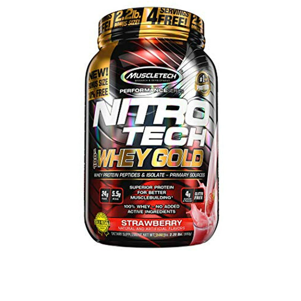MuscleTech NitroTech Whey Gold Protein Powder, Whey Isolate and
