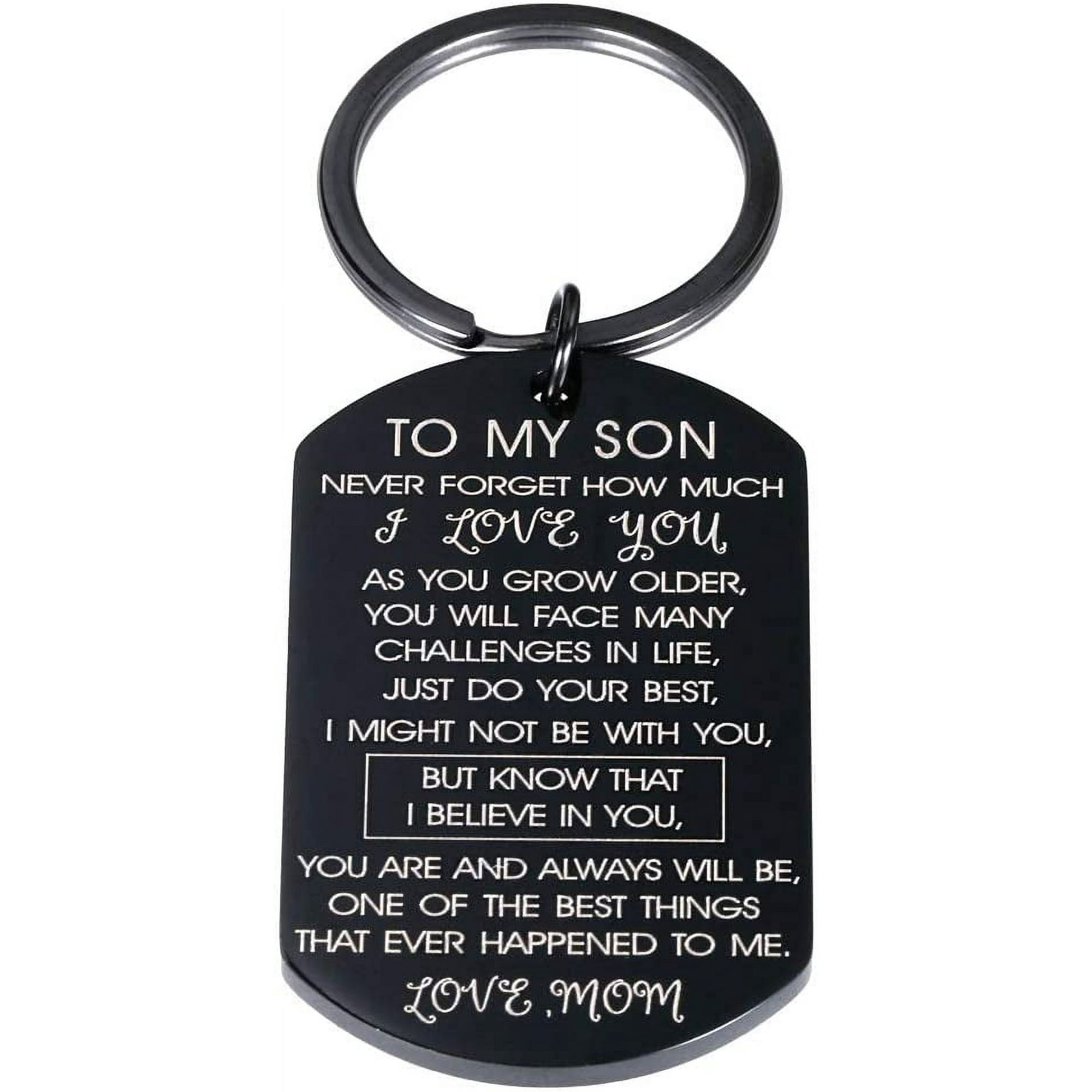Mom gift for my son I Love You keychain gift for him boy men