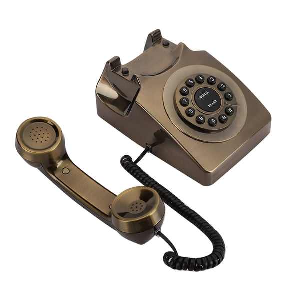 WX-3123# Teléfono fijo de bronce antiguo, teléfono fijo de escritorio, teléfono de oficina en casa