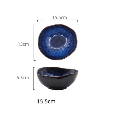 

Homeex Retro Household Irregular Tableware Shaped Bowl Rice Salad 15.5cm