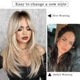 thumbnail image 2 of WIGS Long 613 Blonde Wig with Bangs Straight Wigs for Women,Heat Resistant Layered Synthetic Wigs for Daily Use, 2 of 14