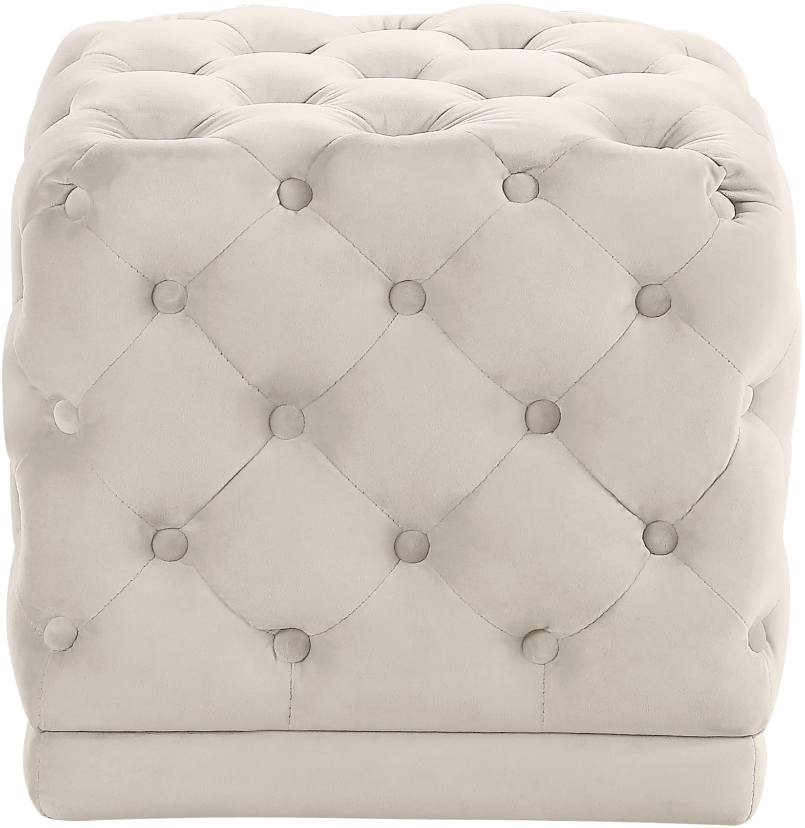 Stella Cream Velvet Ottoman/Stool-Color:Cream Velvet,Style ...
