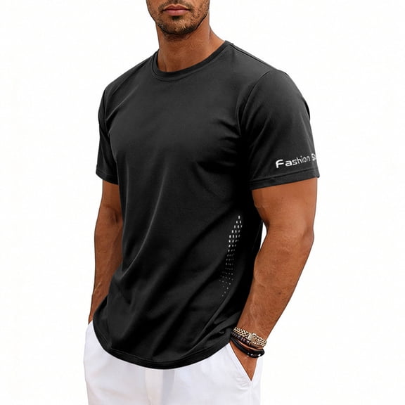 Ceisia Men's Summer Casual Short Mens Dress Shirts Summer Casual Short Sleeved Solid Color Y2K Tops Thin Breathable Fashion Shirt Black XXL Gifts for Father