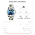 thumbnail image 3 of OPK Watches for Men Stainless Steel Business Dress Luxury Big Large Face Waterproof Quartz Analog Mens Watches with Date Wrist Men Watch Reloj para Hombre (Gold/Blue/Black Dial), 3 of 12