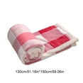 thumbnail image 3 of DAMAI Sherpa Fleece Blanket - Watermelon Red and White Buffalo Plaid Christmas Blanket, 50" x 60" Double Layer Lamb Wool Blanket, Super Soft Cozy Warm Thick Winter Throw Blankets for Couch and Bed, 3 of 4