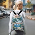 thumbnail image 7 of FORMRS Mini Backpack Purse for Women Travel Daypack Casual Shoulder Bag, Purple Seaside, 7 of 7