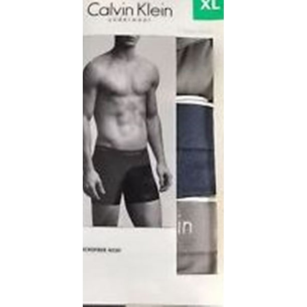 CALVIN KLEIN Microfiber Pro Mesh Boxer Briefs Underwear 3 Pack Gray/Navy  XL, NEW 