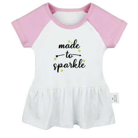 

Made To Sparkle Funny Dresses For Baby Newborn Babies Skirts Infant Princess Dress 0-24M Kids Graphic Clothes (Pink Raglan Dresses 0-6 Months)