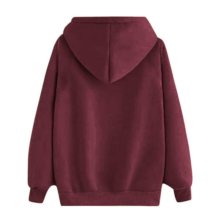 Plain long sleeve top velvet loose hoodie