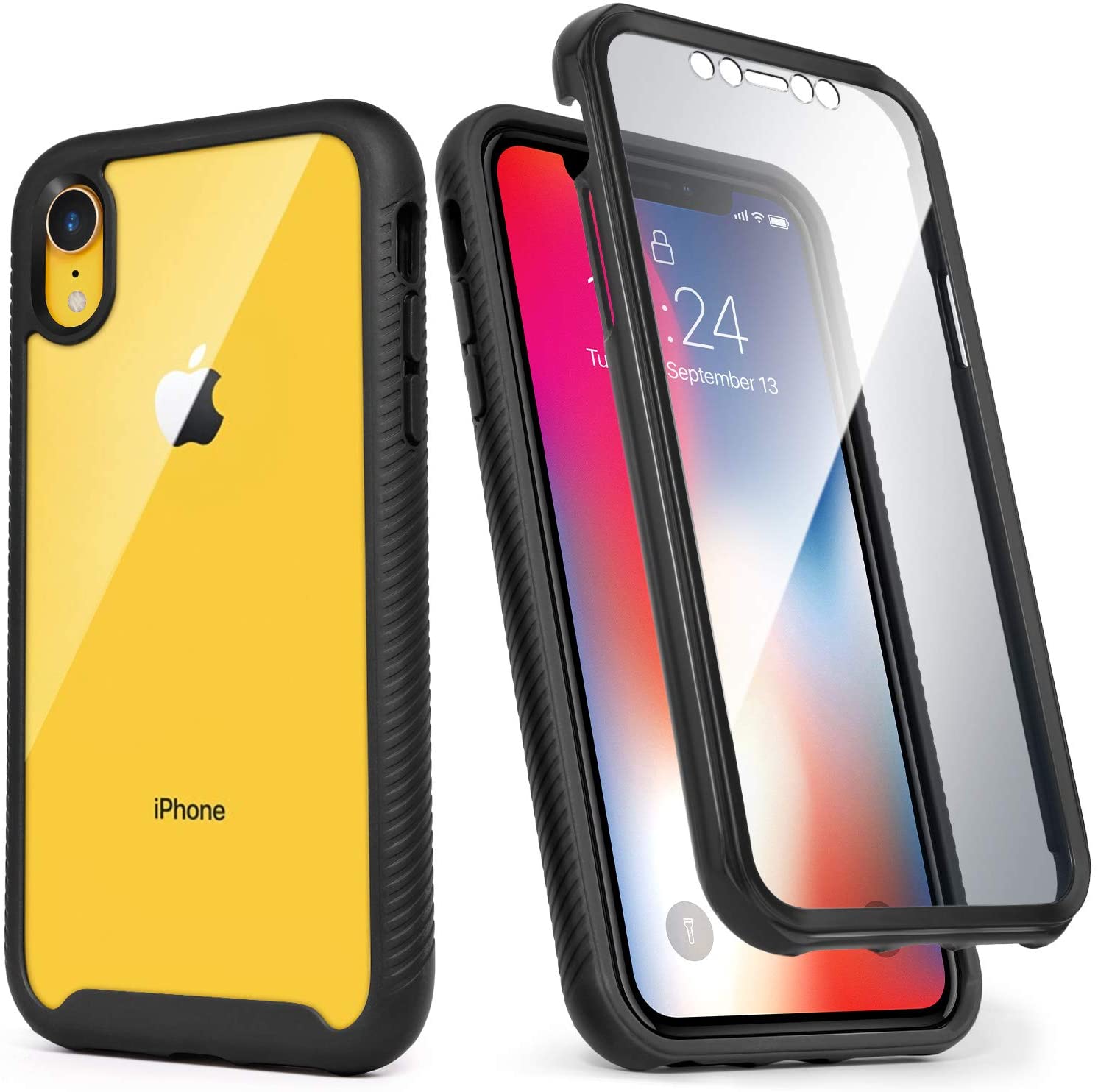 Idweel Iphone Xr Case Full Body Armor Shockproof Case With Build In Screen Protector Heavy Duty