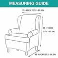 thumbnail image 2 of Wing Back Chair Covers with Arms Piece Slipcovers for Armchair Washable Stretch Print Pattern Wingback Chair Cover Furniture Protector Geometry, 2 of 7