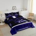 thumbnail image 3 of Erosebridal American Football Bedding King Comforter Set, Soccer Sports Down Comforter, Black Navy, Baltimore, Reversible 3pcs, Ultra Soft, 3 of 7