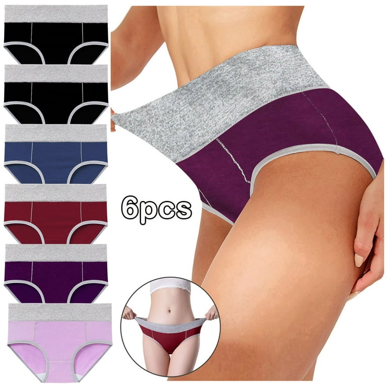 Simplmasygenix Clearance Underwear for Women Plus Size Bikini Botton  Lingerie Pack Of 4 Women Solid Color Patchwork Briefs Panties Knickers U 