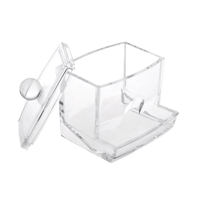Porte-Coton-Tige, Porte-Qtip Transparent Moderne avec Couvercle 2024 Coton-Tige Rapide