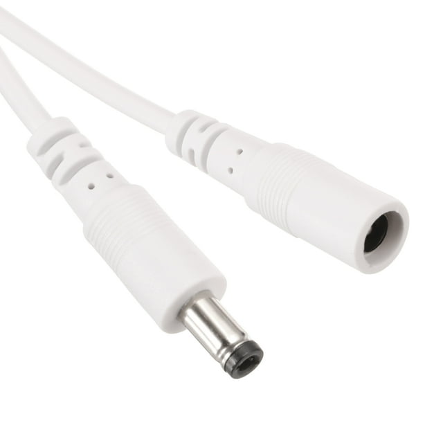 1PCS 16.4ft Cable de extensión de energía DC blanco 5.5mm x 2.1mm Cable de adaptador de energía 12V hembra a macho para cámara IP, CCTV, LED, monitores y más
