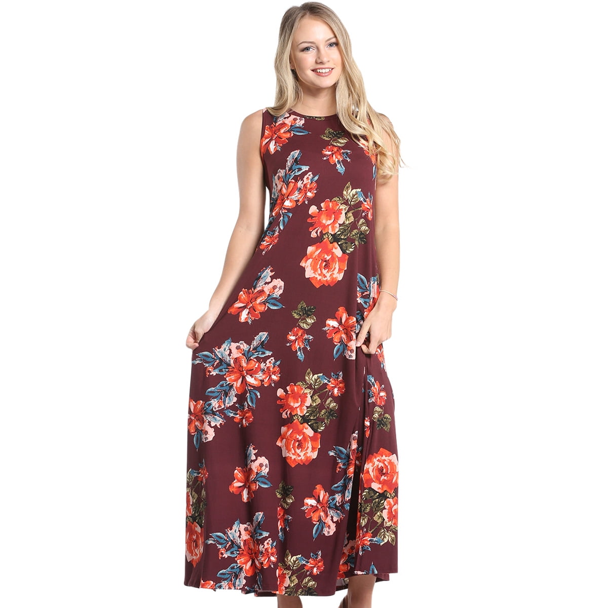 floral maxi dress walmart