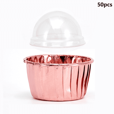 ACDANC 200Pcs Cupcake Liners,Easy to Release From Molds Mini Muffin Liners,Suitable for Festive Events Lightweight and Portable Cupcake Carrier,Rose Gold
